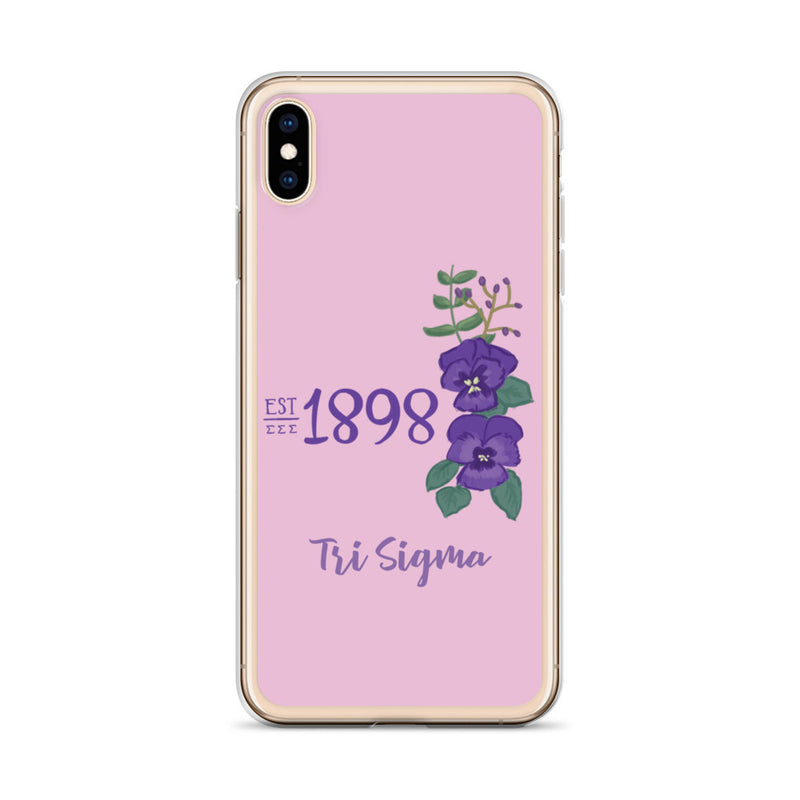 Tri Sigma 1898 Founders Day Design Pink iPhone Case