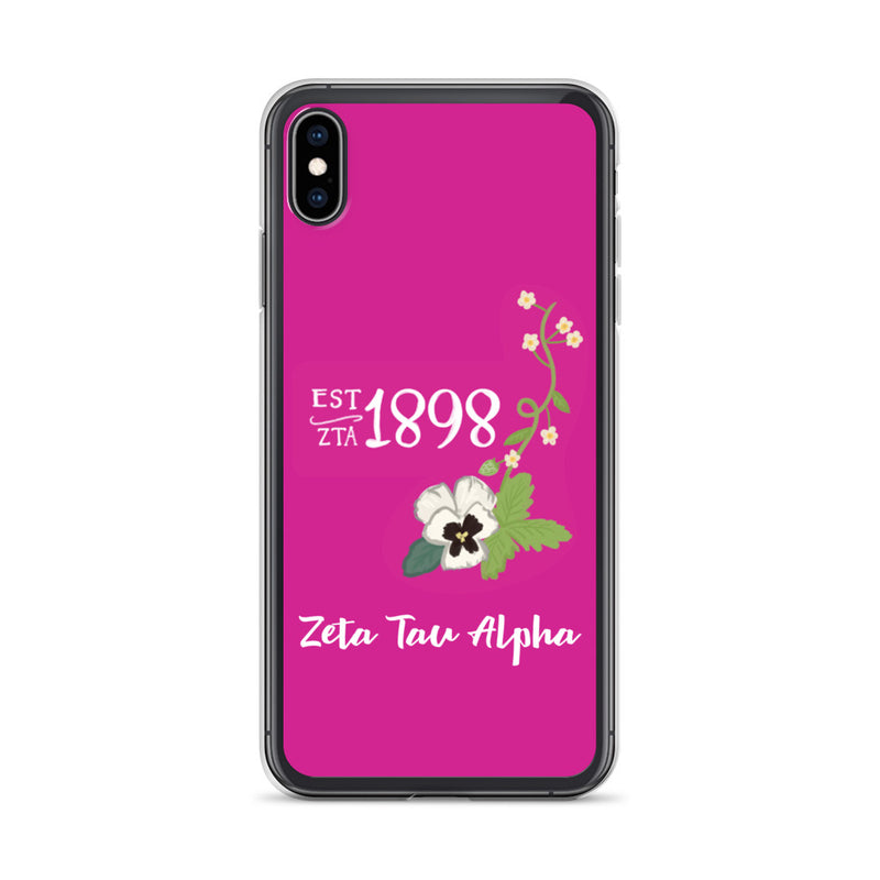 Zeta Tau Alpha 1898 Founders Day Pink iPhone Case