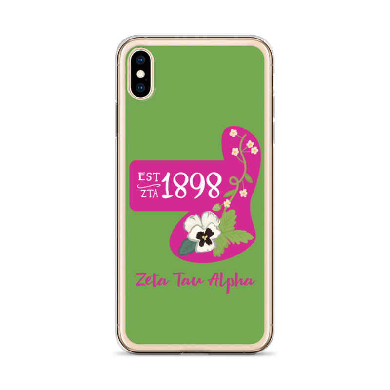 Zeta Tau Alpha 1898 Founders Day Green iPhone Case