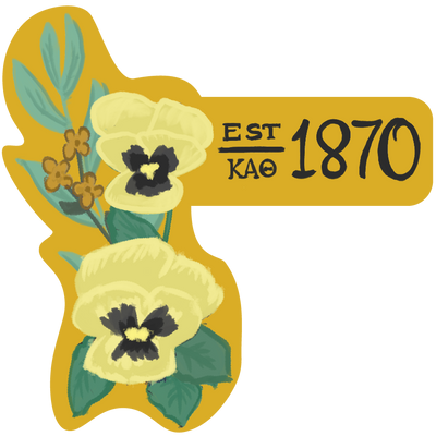 Kappa Alpha Theta Sorority Stickers featuring 1870 founding year design