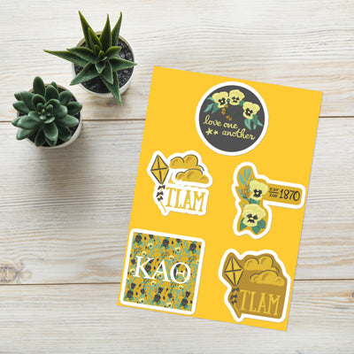 Kappa Alpha Theta Sorority Sticker Sheet shown in lifestyle setting