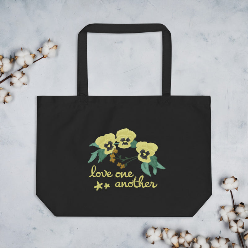 Kappa Alpha Theta Love One Another Large Tote Bag  shown flat