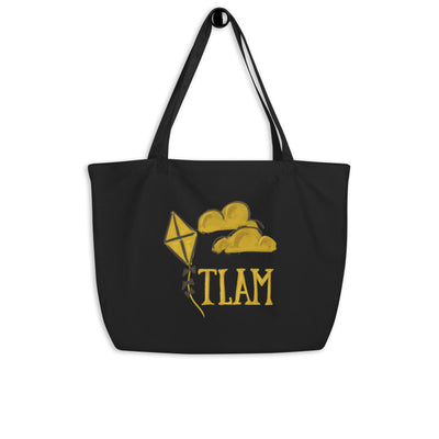 Kappa Alpha Theta TLAM Kite Large Organic Tote Bag in black on hook