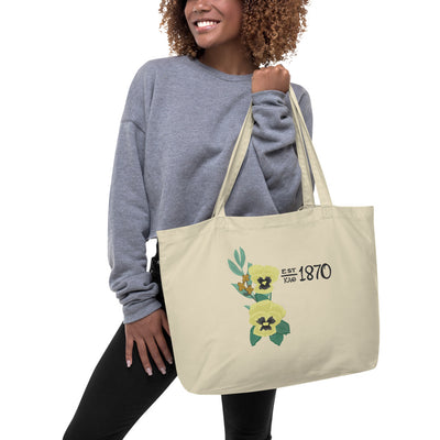 Kappa Alpha Theta 1870 Large Organic Tote Bag in natural on model