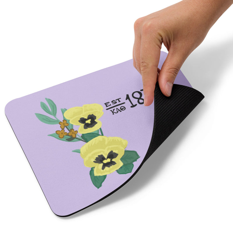Kappa Alpha Theta 1870 Founding Date Mouse Pad showing back of mouse pad