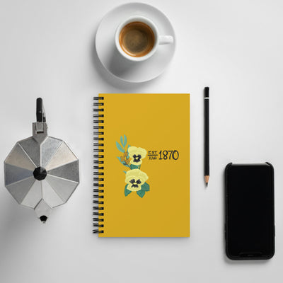 Kappa Alpha Theta 1870 Notebook shown in lifestyle setting 