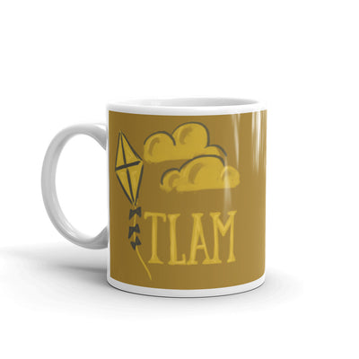 Kappa Alpha Theta TLAM Gold Glossy Mug in 11 oz size showing hand-drawn design