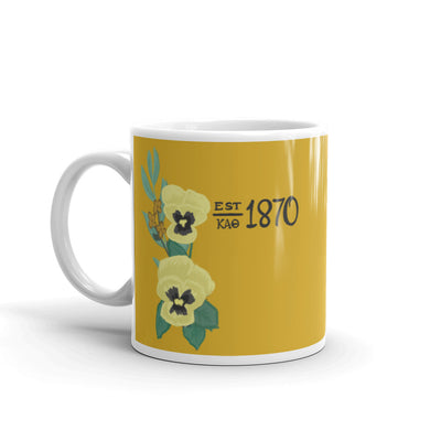 Kappa Alpha Theta 1870 Founding Date Gold Mug showing hand-drawn design
