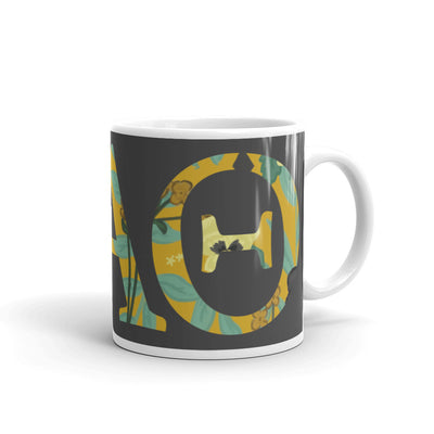 Kappa Alpha Theta Greek Letters Mug in 11 oz size showing Theta colors and symbols