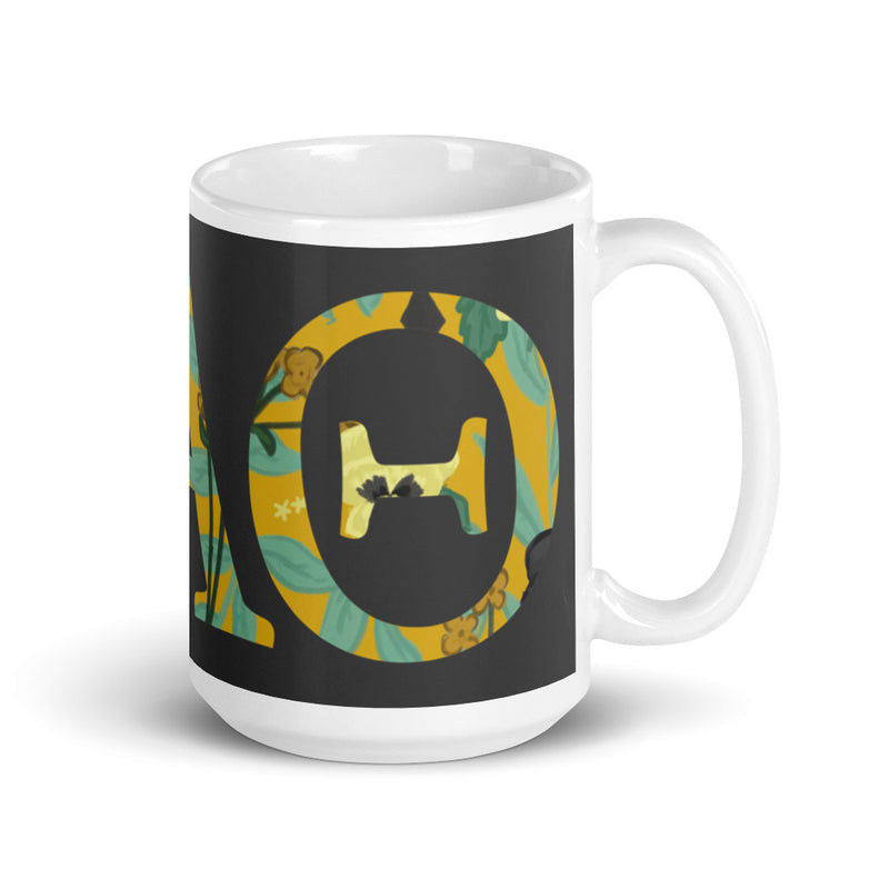 Kappa Alpha Theta Greek Letters Mug in 15 oz size with Theta colors and symbols