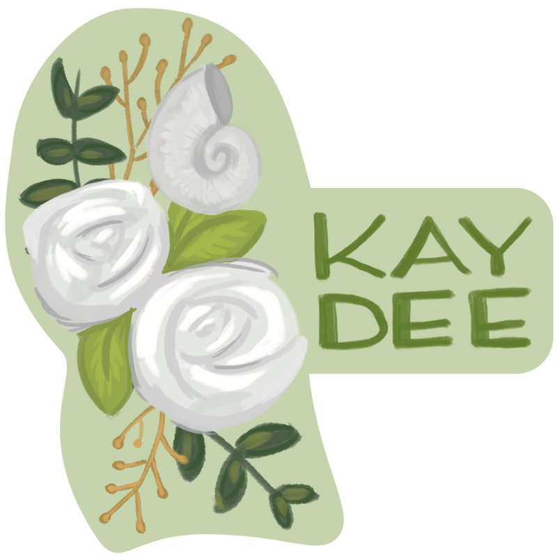 Kappa Delta Sorority Sticker with hand-drawn Kay Dee design