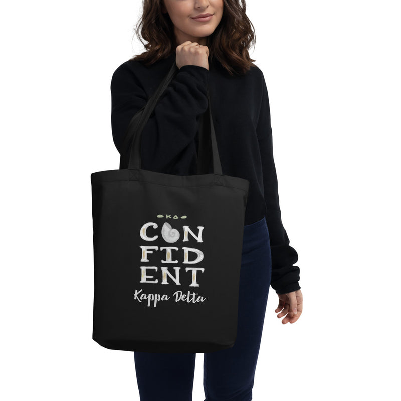 Kappa Delta KD Confident Tote Bag in black shown on model&
