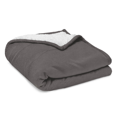 Kappa Kappa Gamma Plush Embroidered Sherpa Blanket in gray shown folded