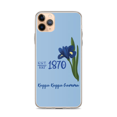 kappa kappa gamma iphone 11 pro max phone case with 1870 fleur de lis design