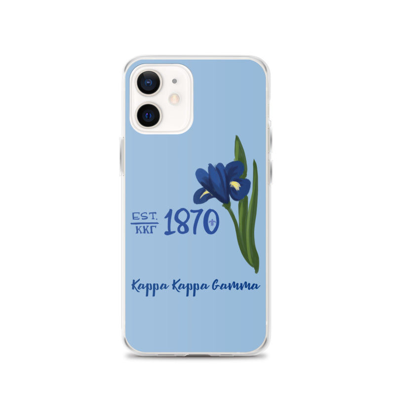 kappa kappa gamma iphone 12 phone case with 1870 fleur de lis design