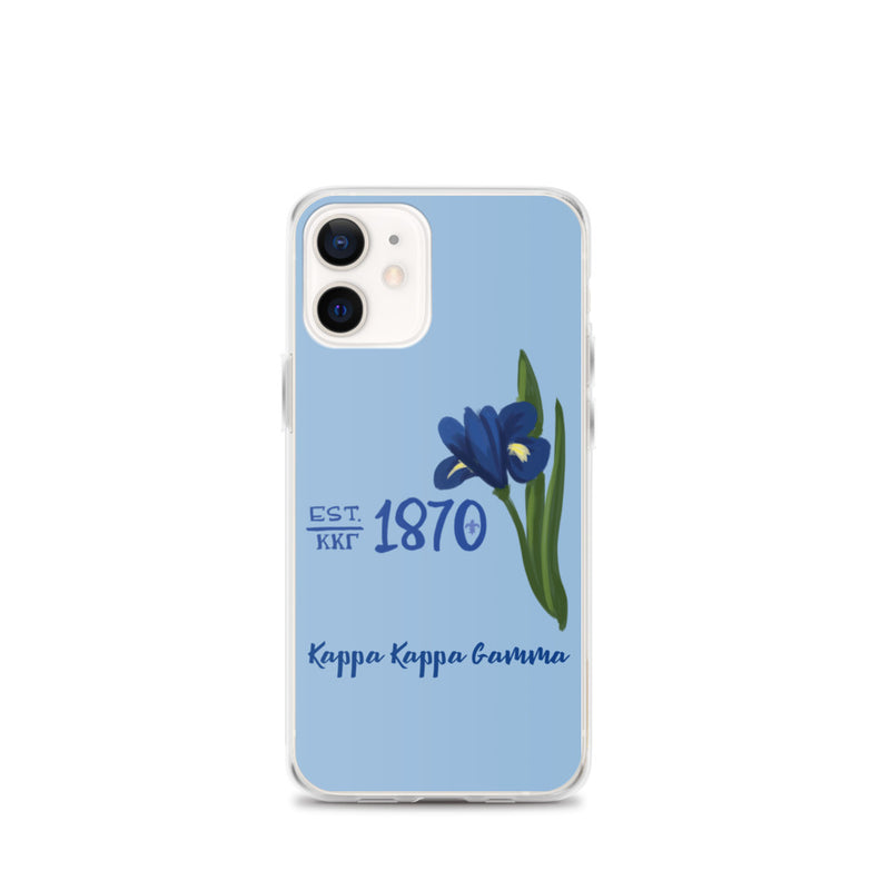kappa kappa gamma iphone 12 mini case with 1870 fleur de lis design