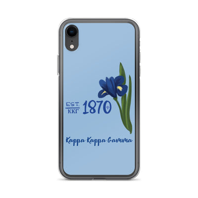 kappa kappa gamma iphone xr case with 1870 fleur de lis design