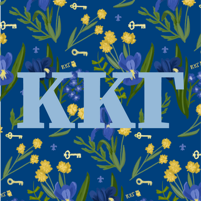 Kappa Kappa Gamma letters on a vinyl removable sorority sticker with Kappa Greek letters. 