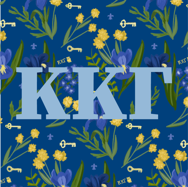 Kappa Kappa Gamma letters on a vinyl removable sorority sticker with Kappa Greek letters. 