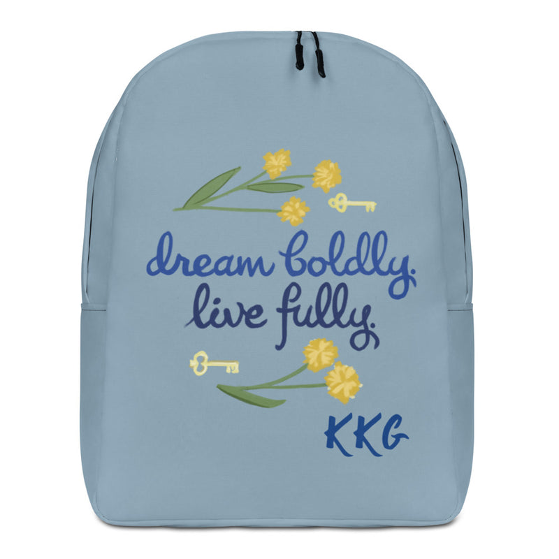 Your Kappa sisters will always have your back when you carry our stylish Kappa Kappa Gamma "Dream Boldly. Live Fully" motto backpack! 
