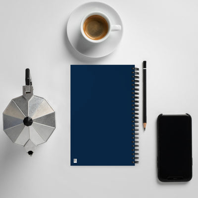 Kappa Kappa Gamma Fleur de Key Spiral Notebook showing back cover in lifestyle setting
