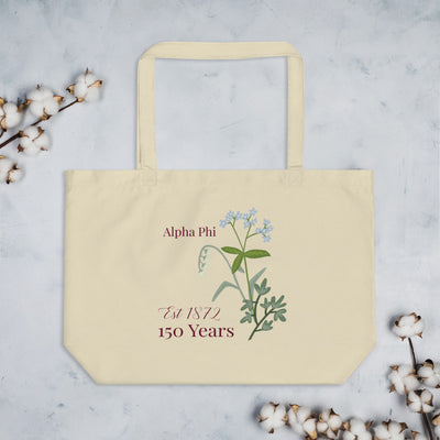 Alpha Phi 150 Year Anniversary Large Organic Eco Tote Bag