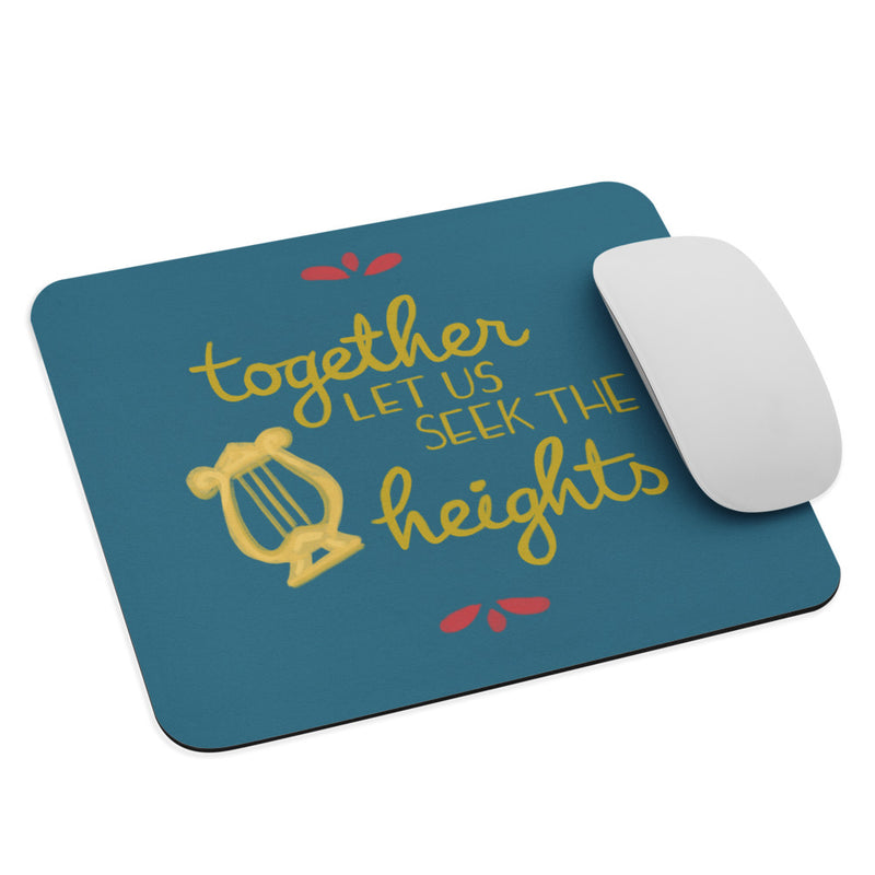Alpha Chi Omega Together Let Us Seek The Heights Mouse Pad, Teal shown with mouse