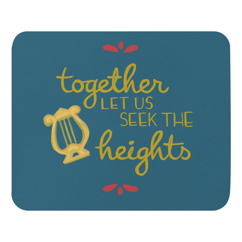 Alpha Chi Omega Together Let Us Seek The Heights Mouse Pad, Teal shown in full view