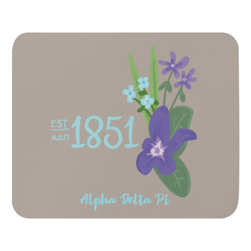 Alpha Delta Pi 1851 Founding Date Mouse Pad shown in full view