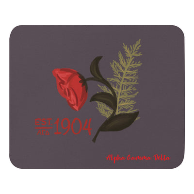 Alpha Gamma Delta 1904 Founding Date Mouse pad shown in full view