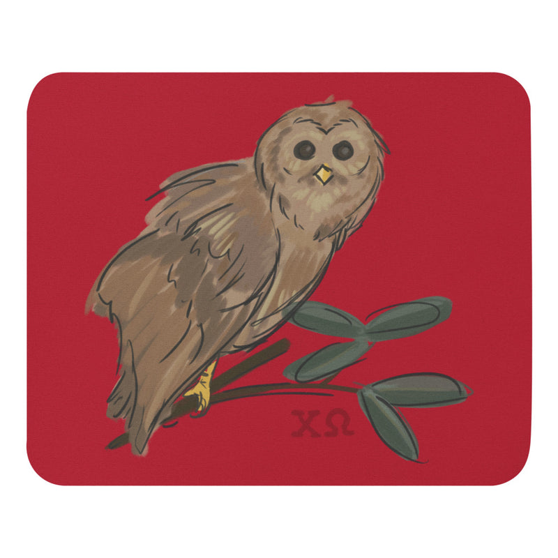 Chi Omega Owl Mascot Mouse Pad shown in full view