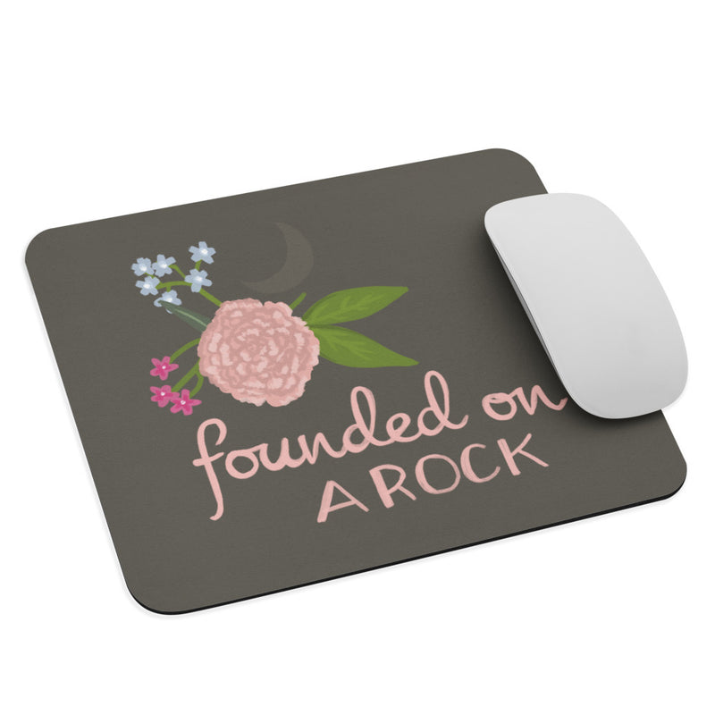 Gamma Phi Beta Founded on a Rock Mouse pad shown with mouse