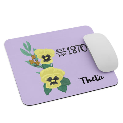 Kappa Alpha Theta 1870 Founding Date Mouse Pad shown with mouse