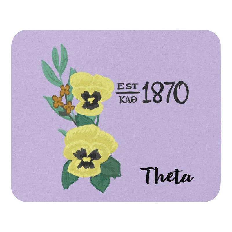 Kappa Alpha Theta 1870 Founding Date Mouse Pad showing hand drawn design