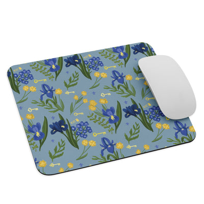 Kappa Kappa Gamma Fleur de Lis Floral Pattern Mouse pad shown with mouse