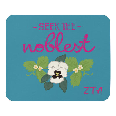 Zeta Tau Alpha Seek The Noblest Mouse pad shown in full view