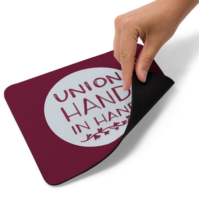Keep your Alpha Phi sisterhood close at hand with our pretty, artist-created, hand-drawn Alpha Phi "Union Hand in Hand" design Mouse Pad showing backing