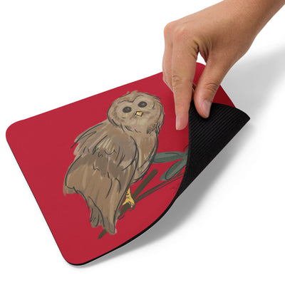 Chi Omega Owl Mascot Mouse Pad showing backing