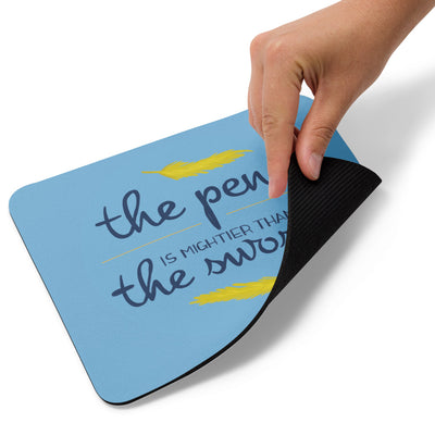 Alpha Xi Delta Pen is Mightier Mouse pad showing mouse pad backing