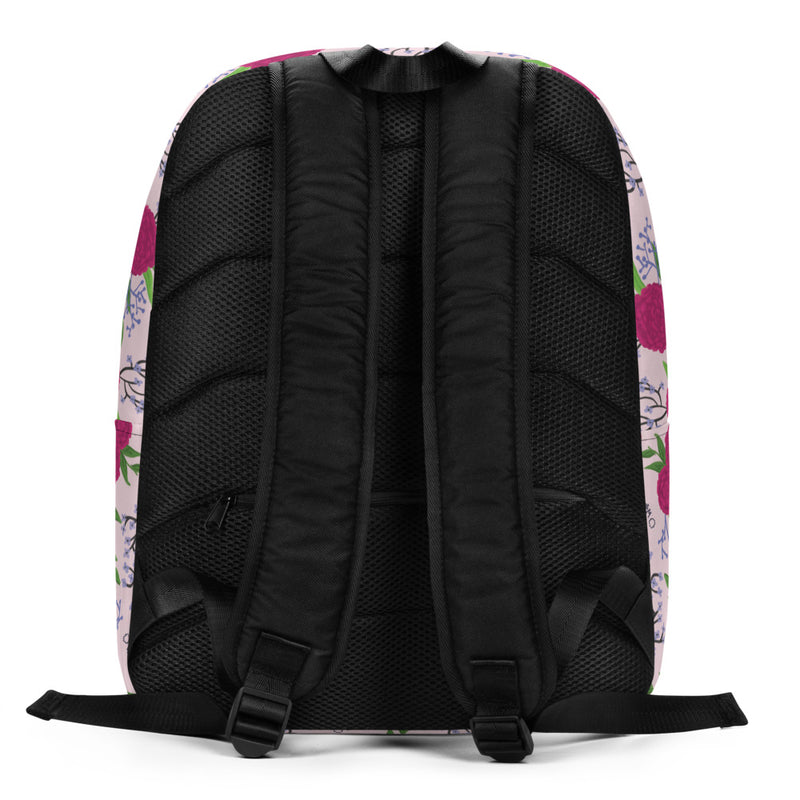 Phi Mu Motto Backpack showing back of bag and adjustiable straps
