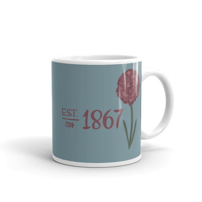 Pi Beta Phi 1867 Silver Blue Mug in 11 oz size