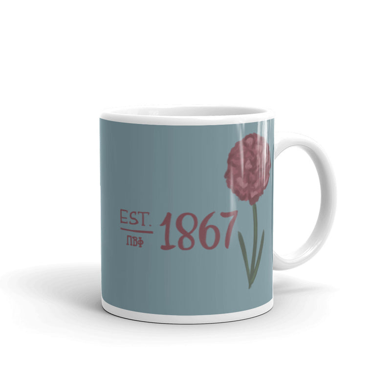 Pi Beta Phi 1867 Silver Blue Mug in 11 oz size