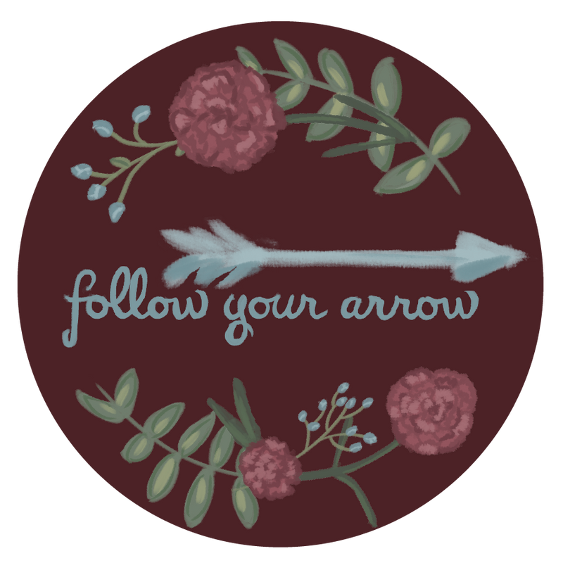 Pi Beta Phi Sorority Stickers with Follow Your Arrow design