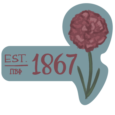Pi Beta Phi Sorority Stickers with 1867 design