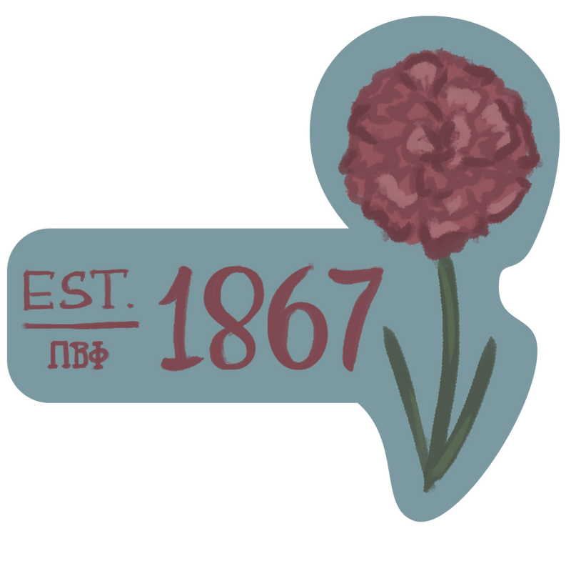 Pi Beta Phi Sorority Stickers with 1867 design
