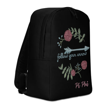 Pi Beta Phi Follow Your Arrow Black Backpack in right side view