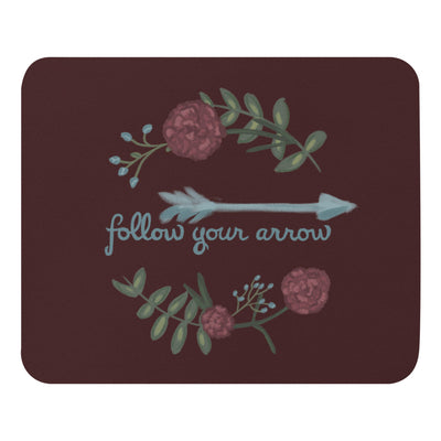 Pi Beta Phi Follow Your Arrow Mouse Pad in wine color shown in full view