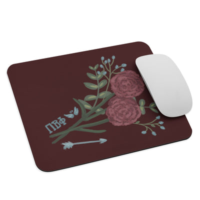 Pi Beta Phi Mouse Pad with an Arrow, Angel and Carnation  design