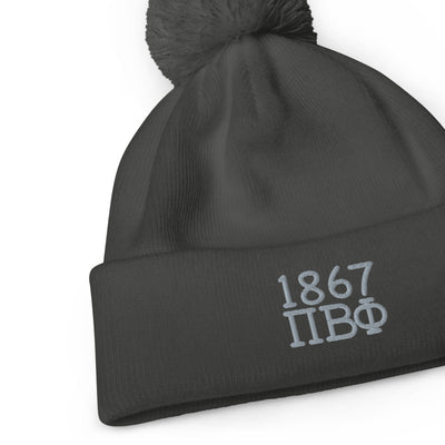 Pi Beta Phi 1867 Founding Year Pom Pom Beanie showing product details