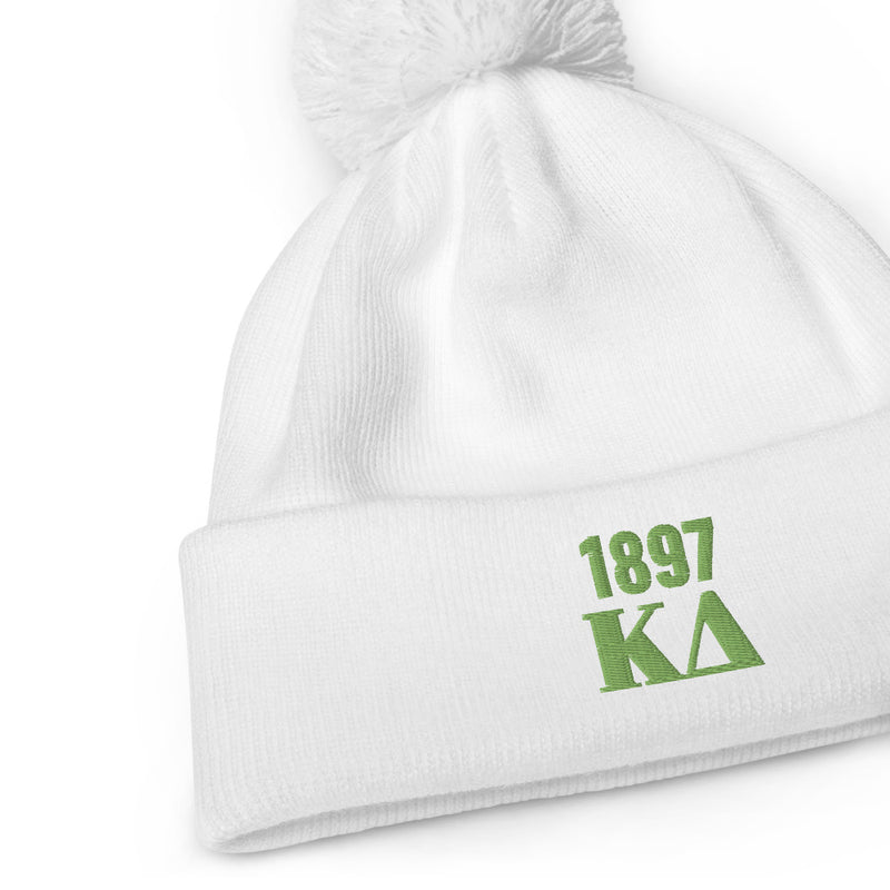 Kappa Delta 1897 Embroidered Pom Pom Beanie showing product detail
